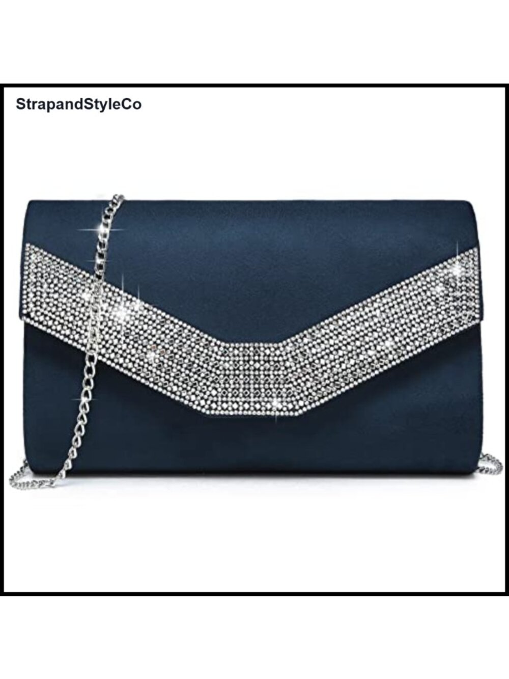 Velvet Evening Bag Clutch with Chain Strap Formal Party Wedding Purse